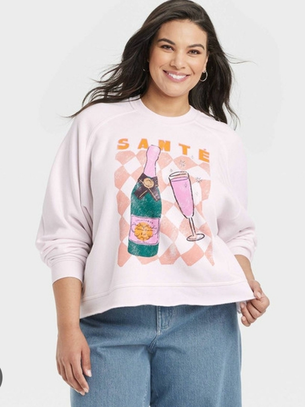 Grayson Threads Champagne Graphic Sweater Size Large